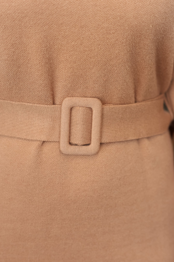 Belted Sweater Dress - Taupe