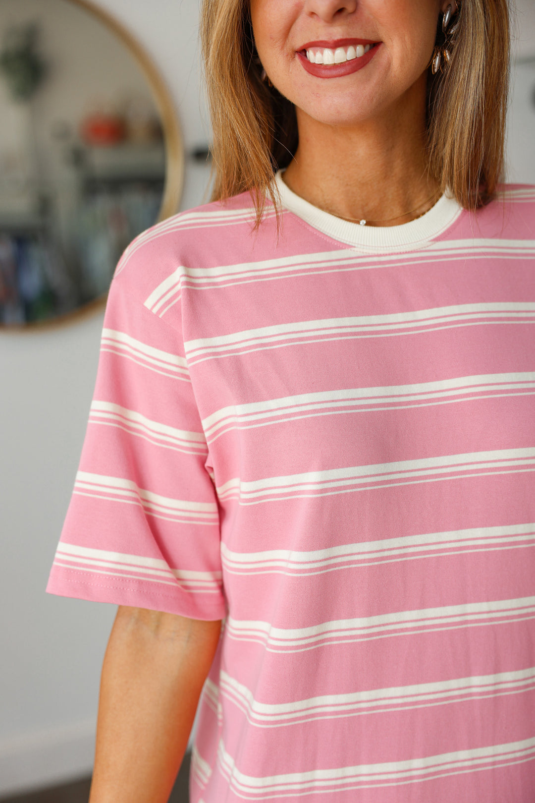 Striped Maxi Dress - Pink