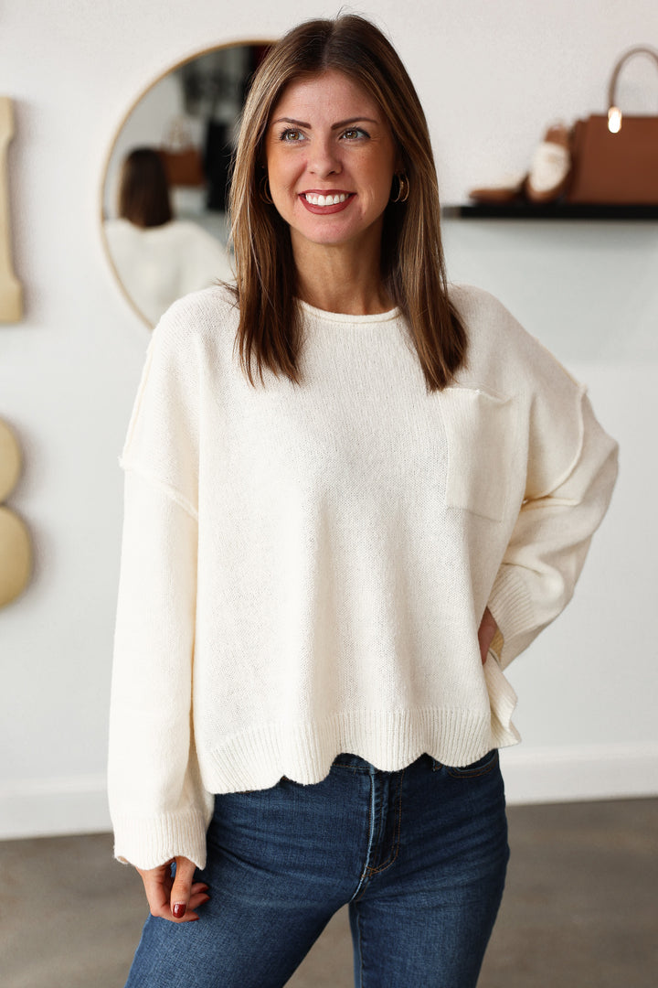 Front Pocket Sweater - Ivory