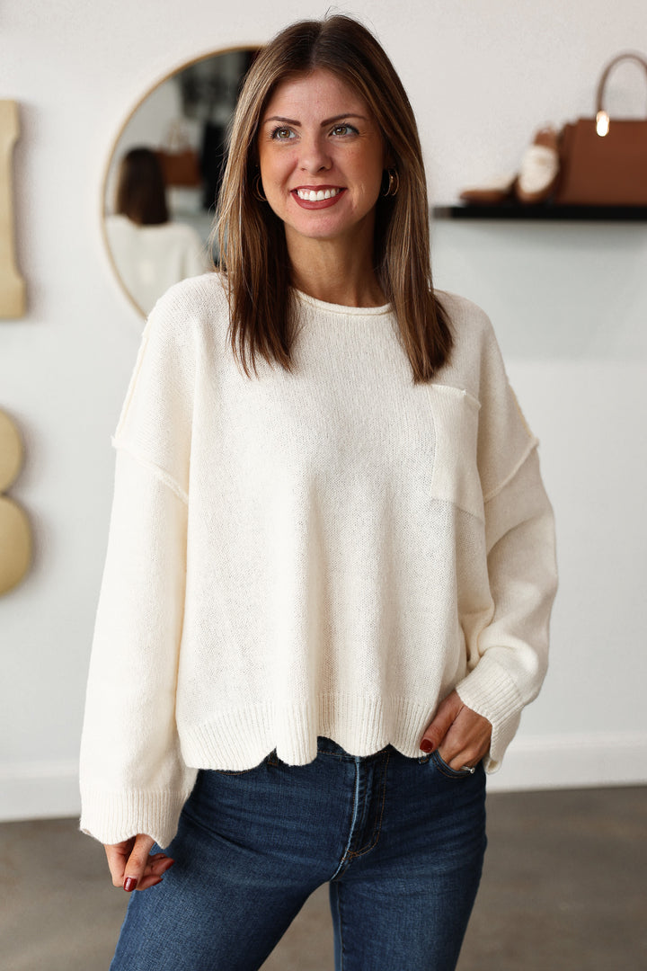 Front Pocket Sweater - Ivory