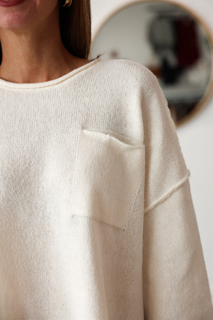 Front Pocket Sweater - Ivory