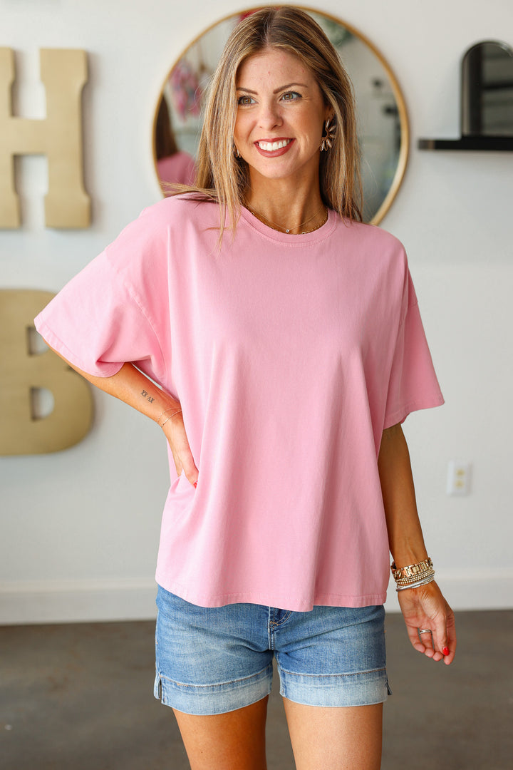 Oversized Boxy Tee - Pink