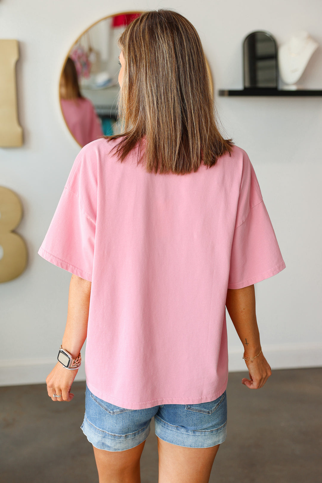 Oversized Boxy Tee - Pink