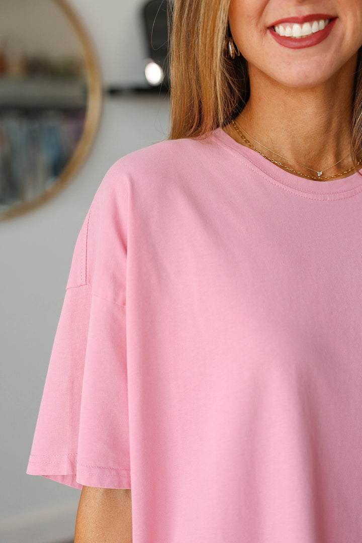 Oversized Boxy Tee - Pink