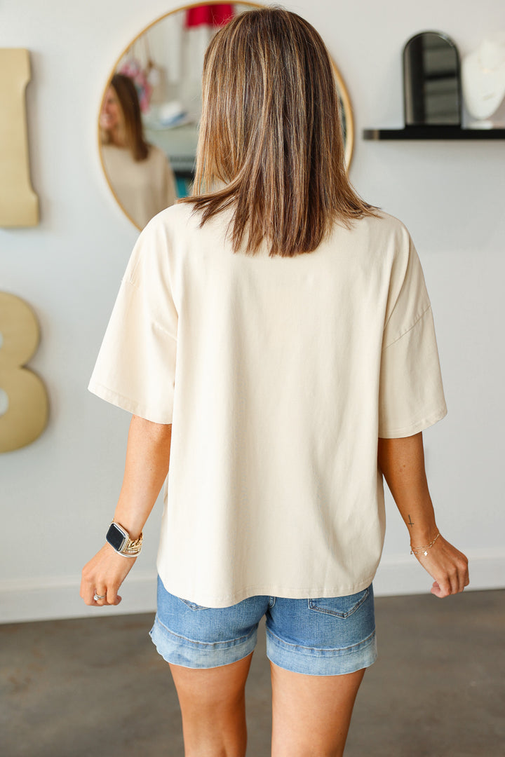 Oversized Boxy Tee - Champagne