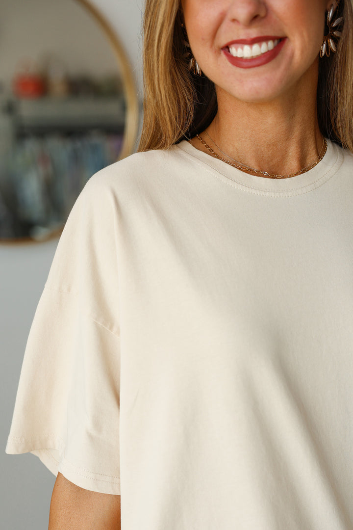 Oversized Boxy Tee - Champagne