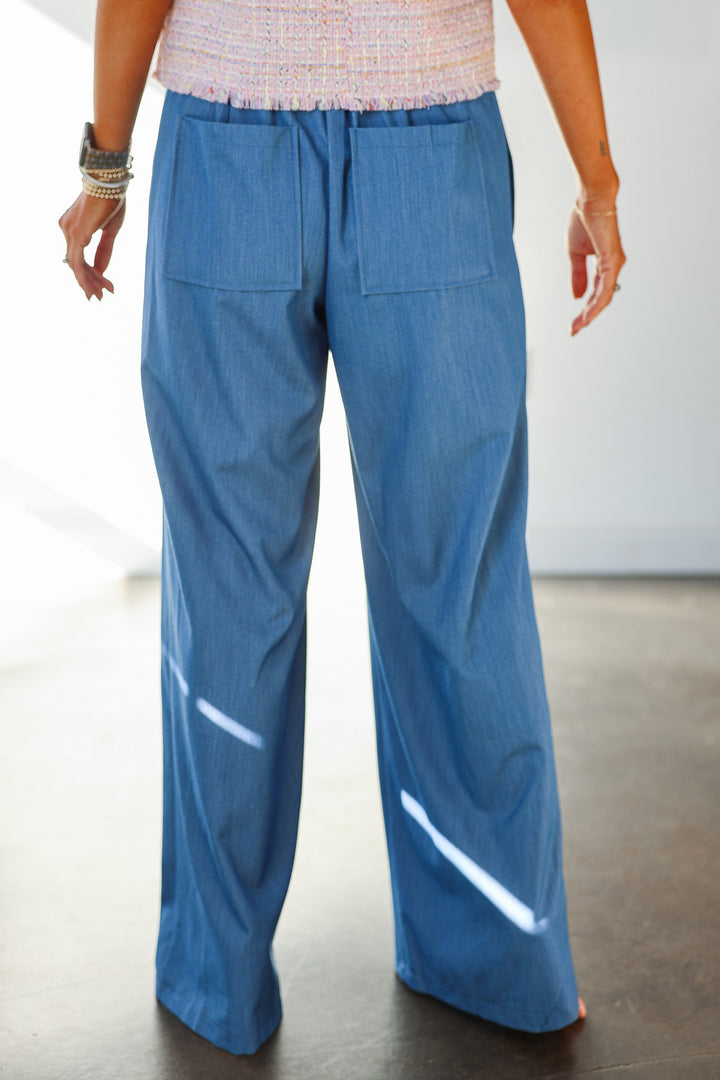 Wide Leg Pants - Denim