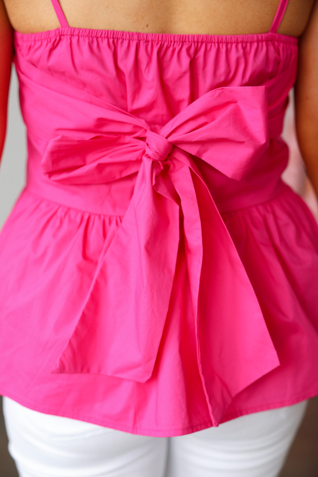 Tie Shoulder Top - Fuchsia