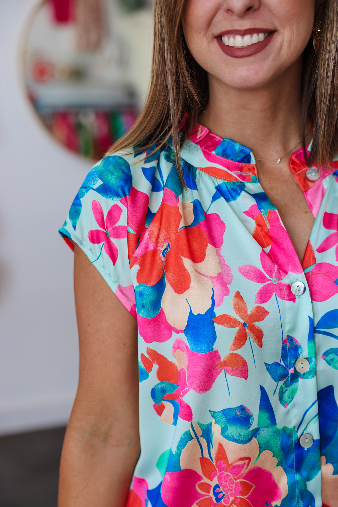 Silky Floral Top