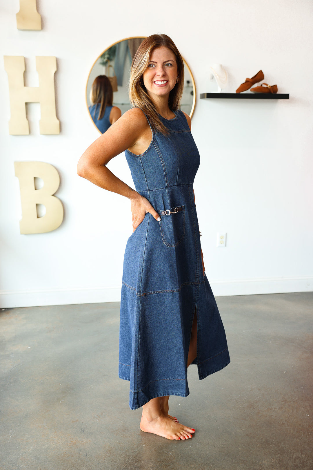 Denim Midi Dress