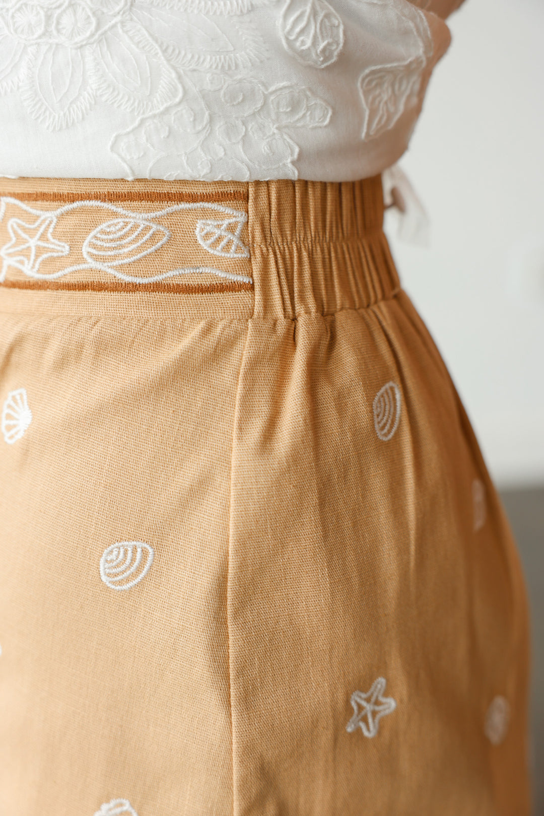 Embroidered Skort - Sand