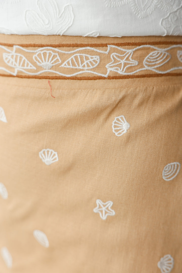 Embroidered Skort - Sand