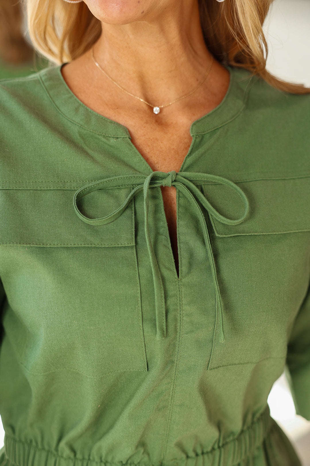 Cinch Waist Top - Green