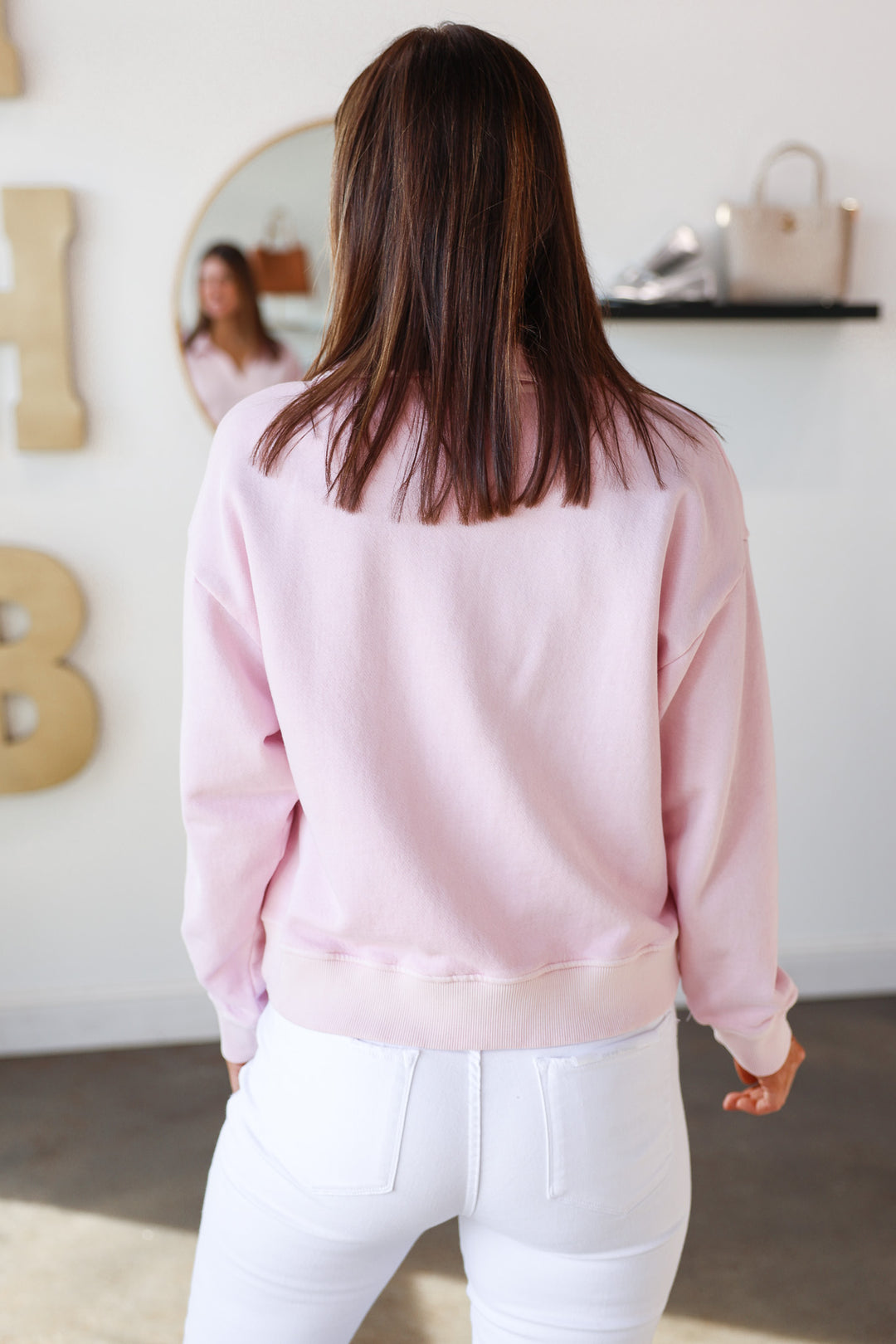 Relaxed Polo Pullover - Light Pink