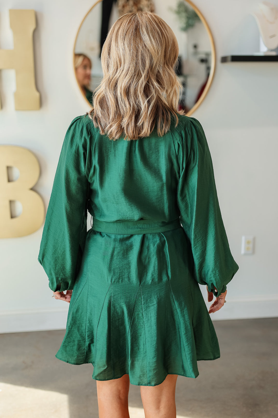 Tie Waist Dress - Green