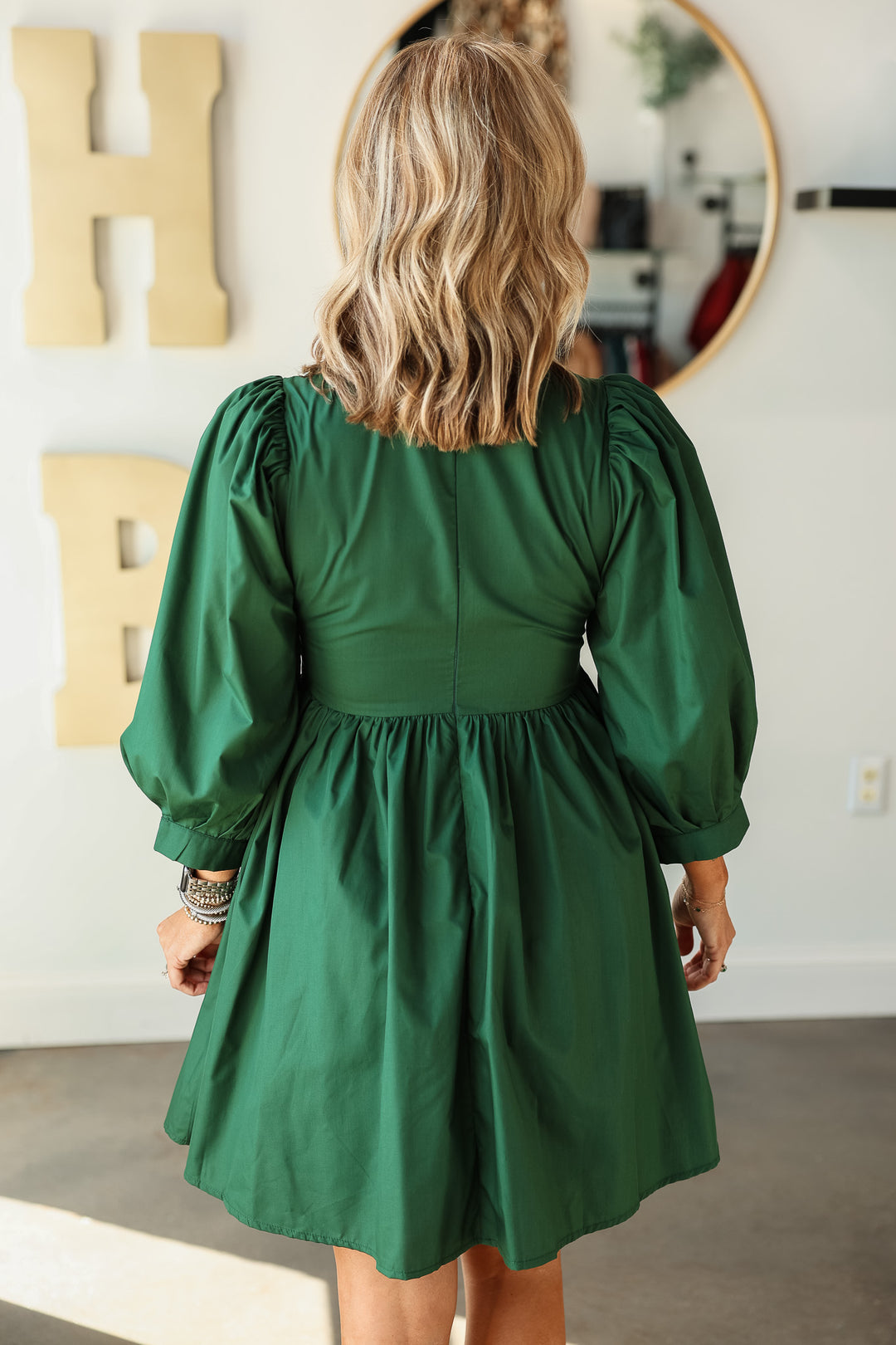 Bow Front Dress - Green