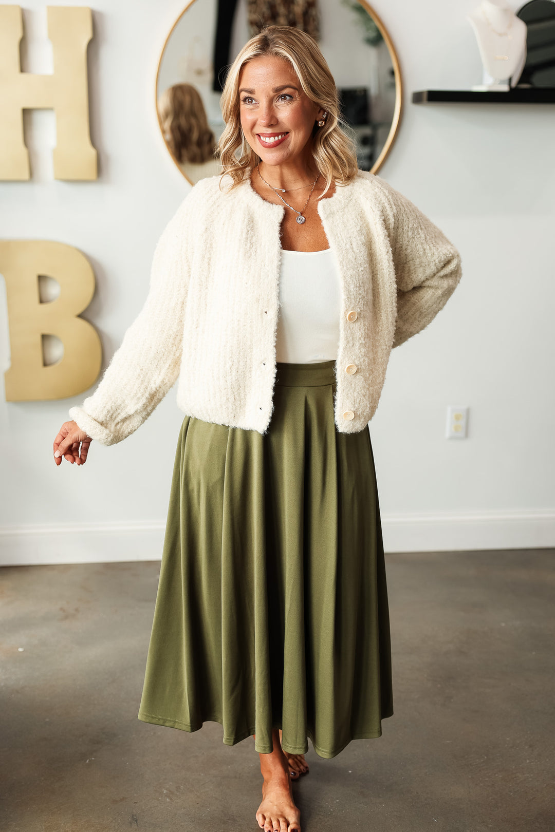 Flowy Skirt - Olive