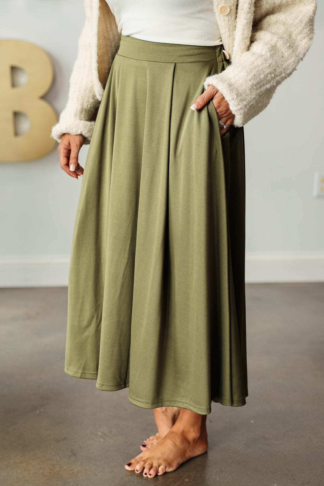 Flowy Skirt - Olive