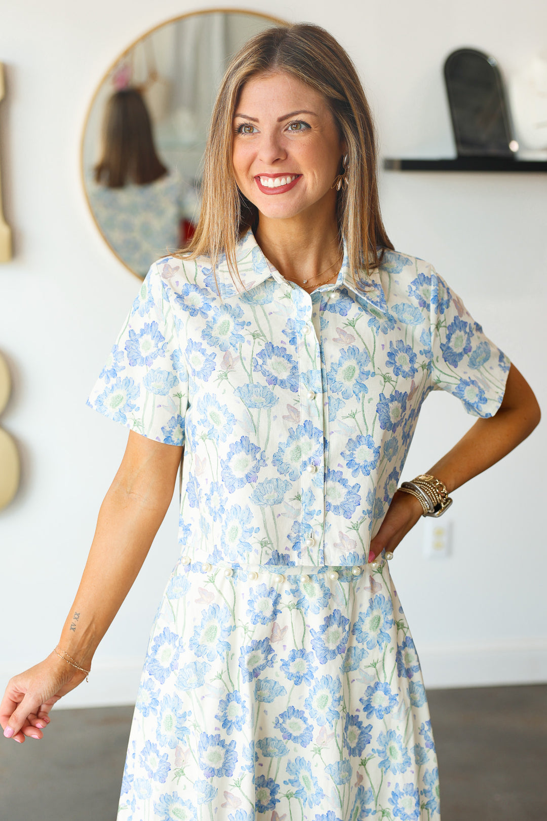 Blue Floral Set - Top