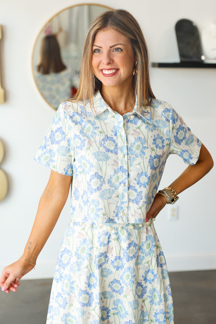 Blue Floral Set - Top