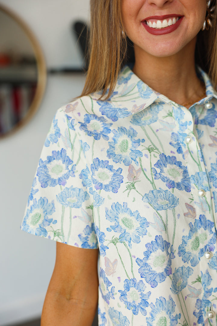 Blue Floral Set - Top