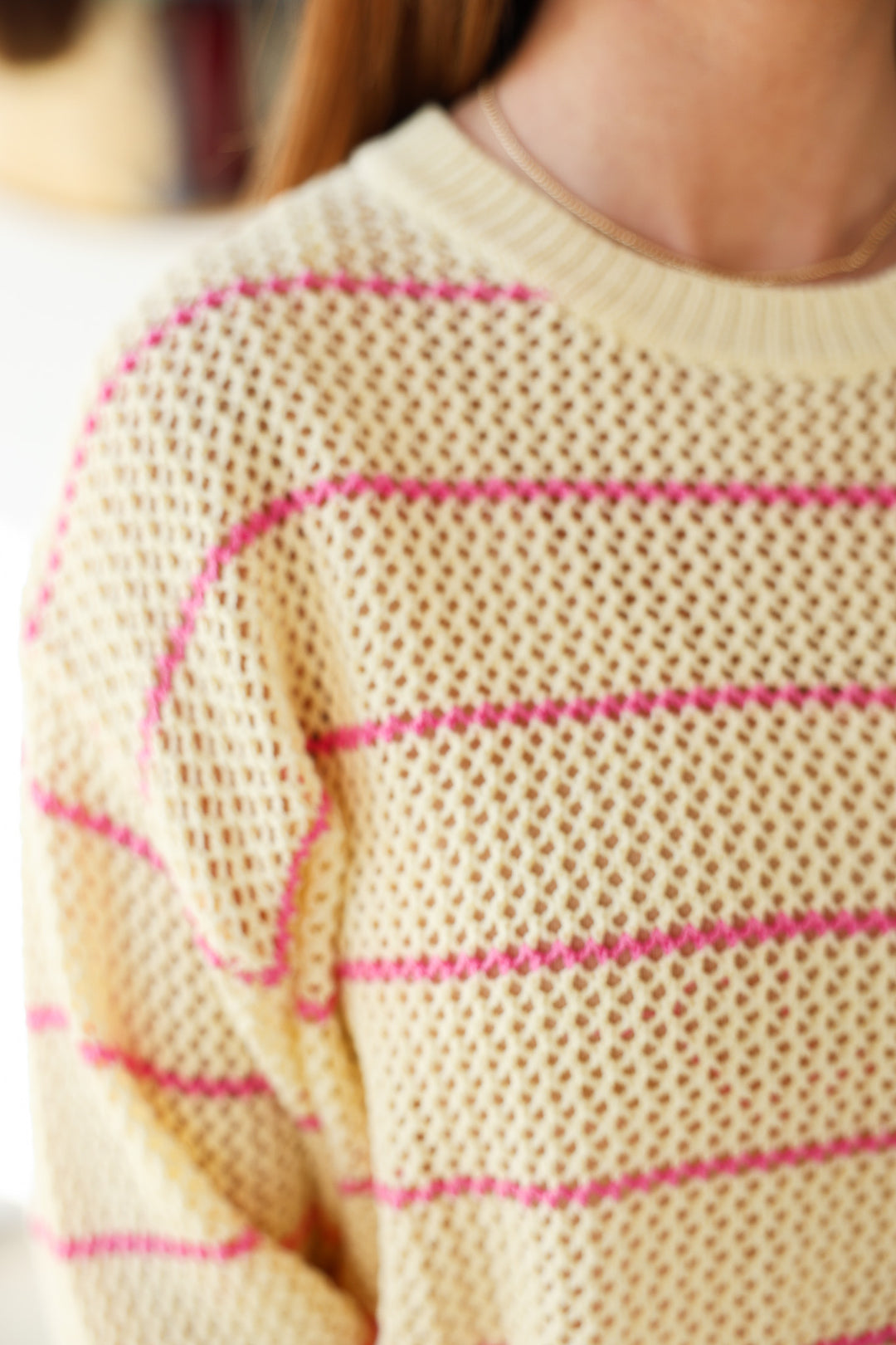 Open Knit Sweater - Butter/Punch