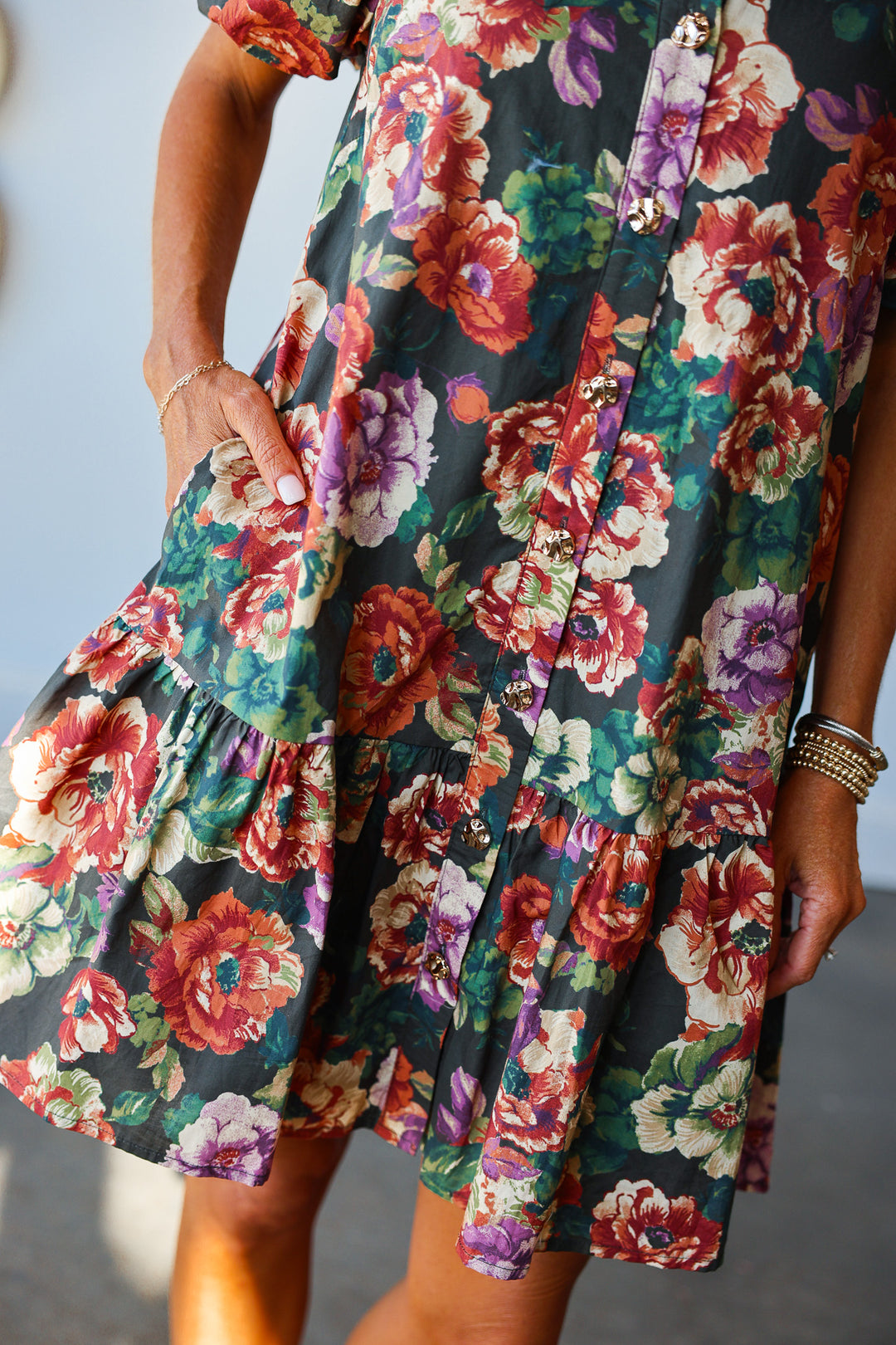 Floral Drop Waist Dress