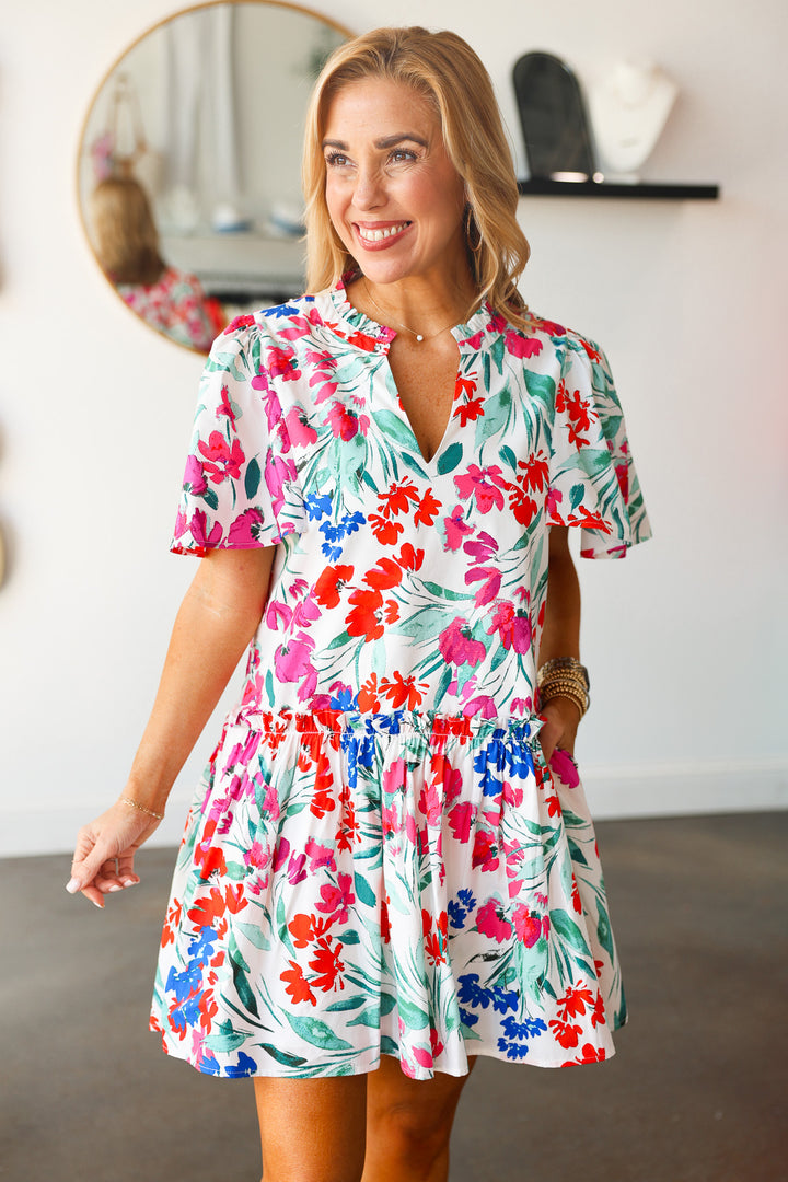 Drop Waist Blossoms Dress