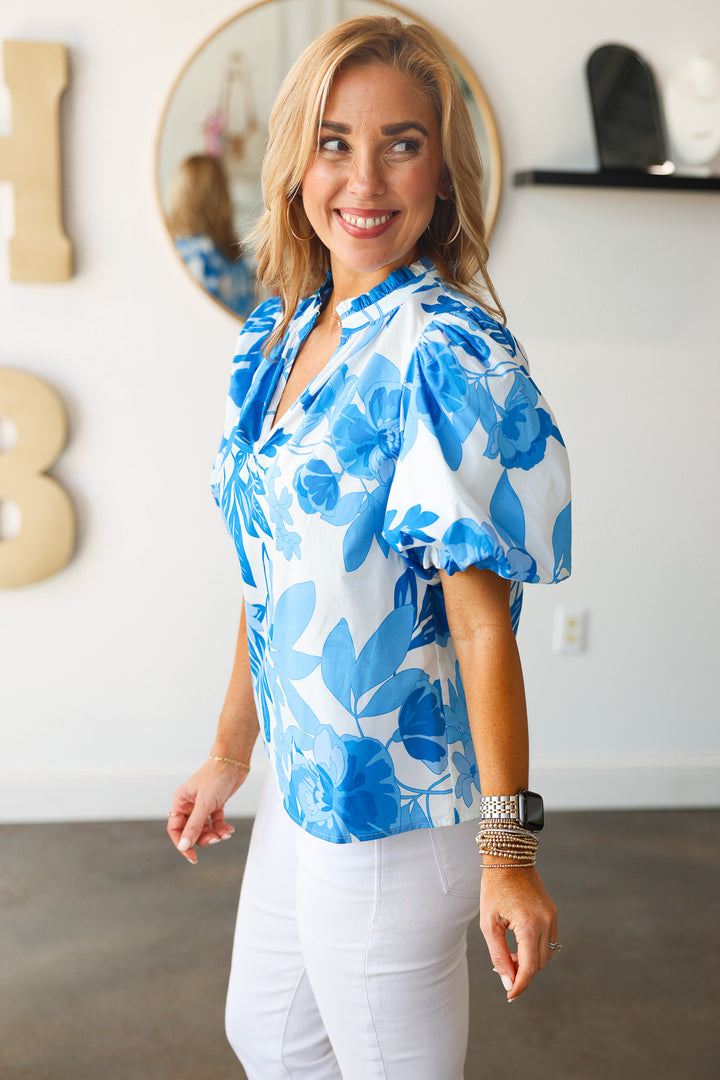 Floral Blouse - Blue