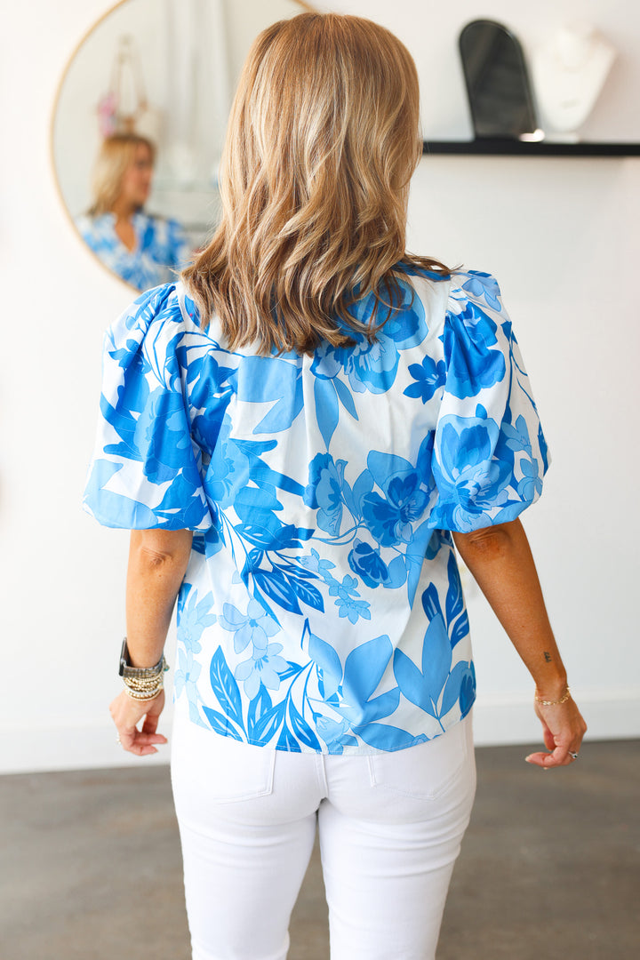 Floral Blouse - Blue