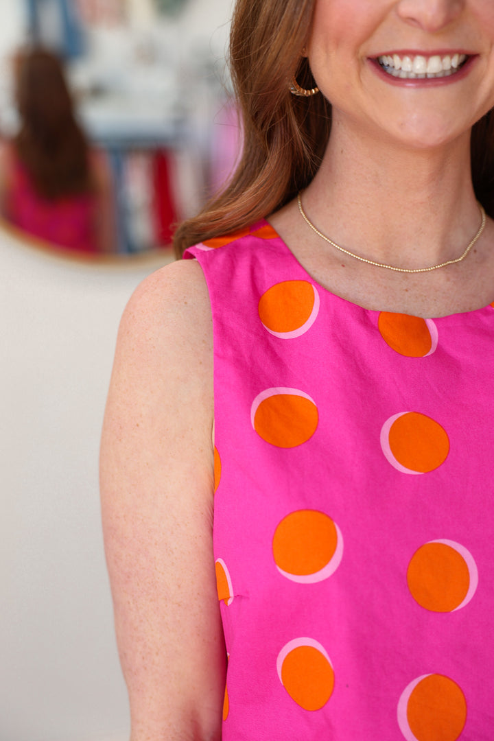 Pom Pom Trim Tank - Pink