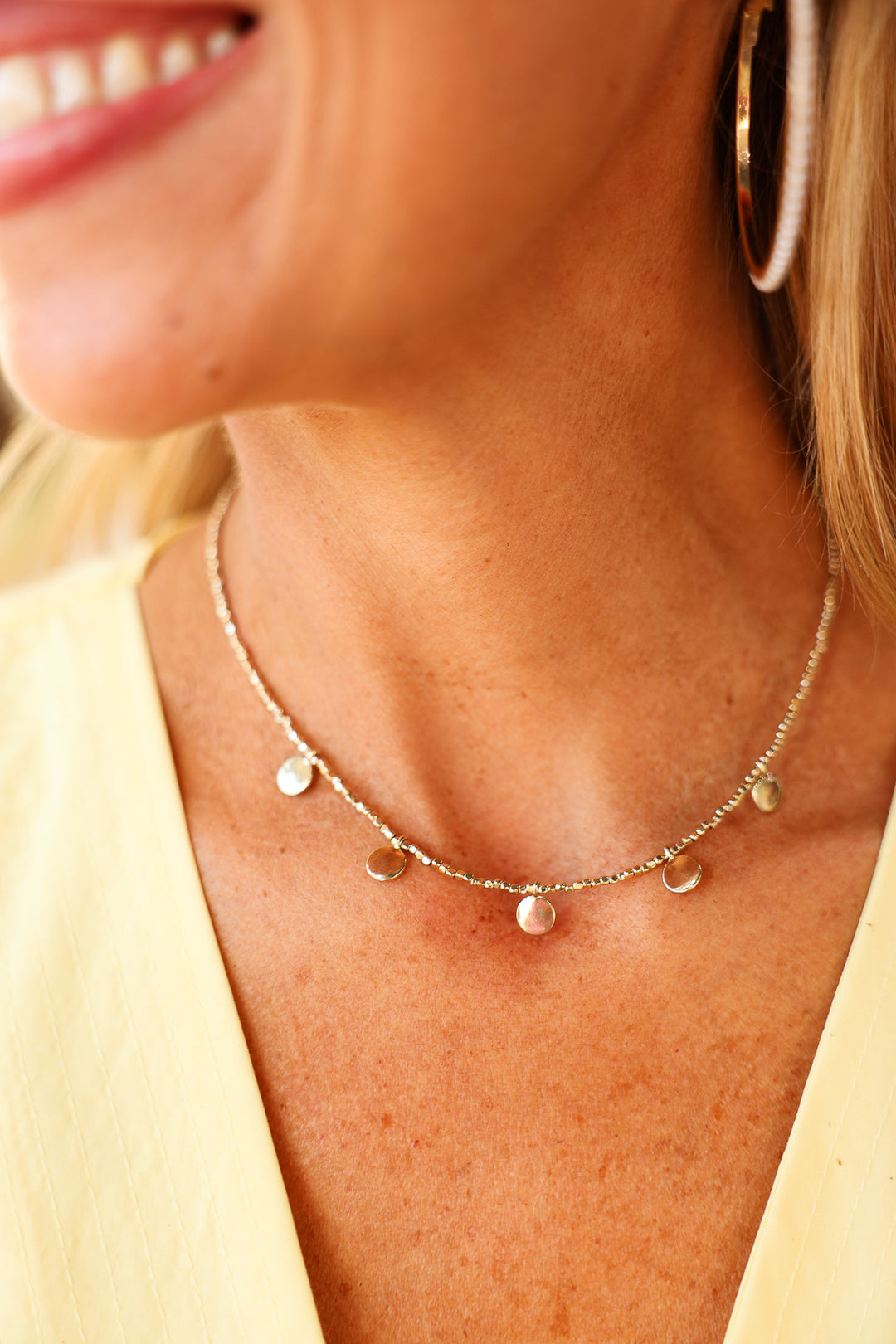 Beaded Coin Necklace