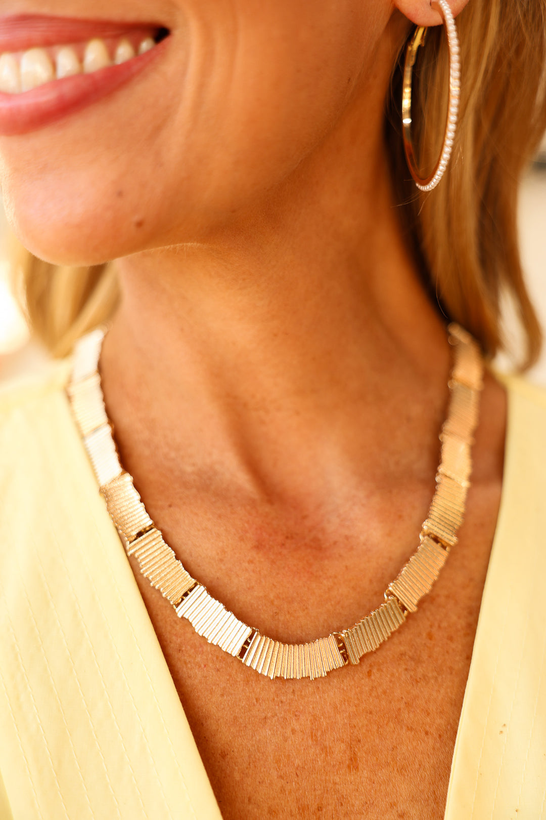 Gold Accordion Necklace