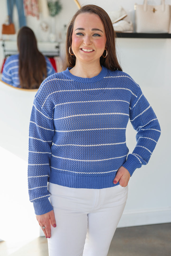 Open Knit Sweater - Pacific