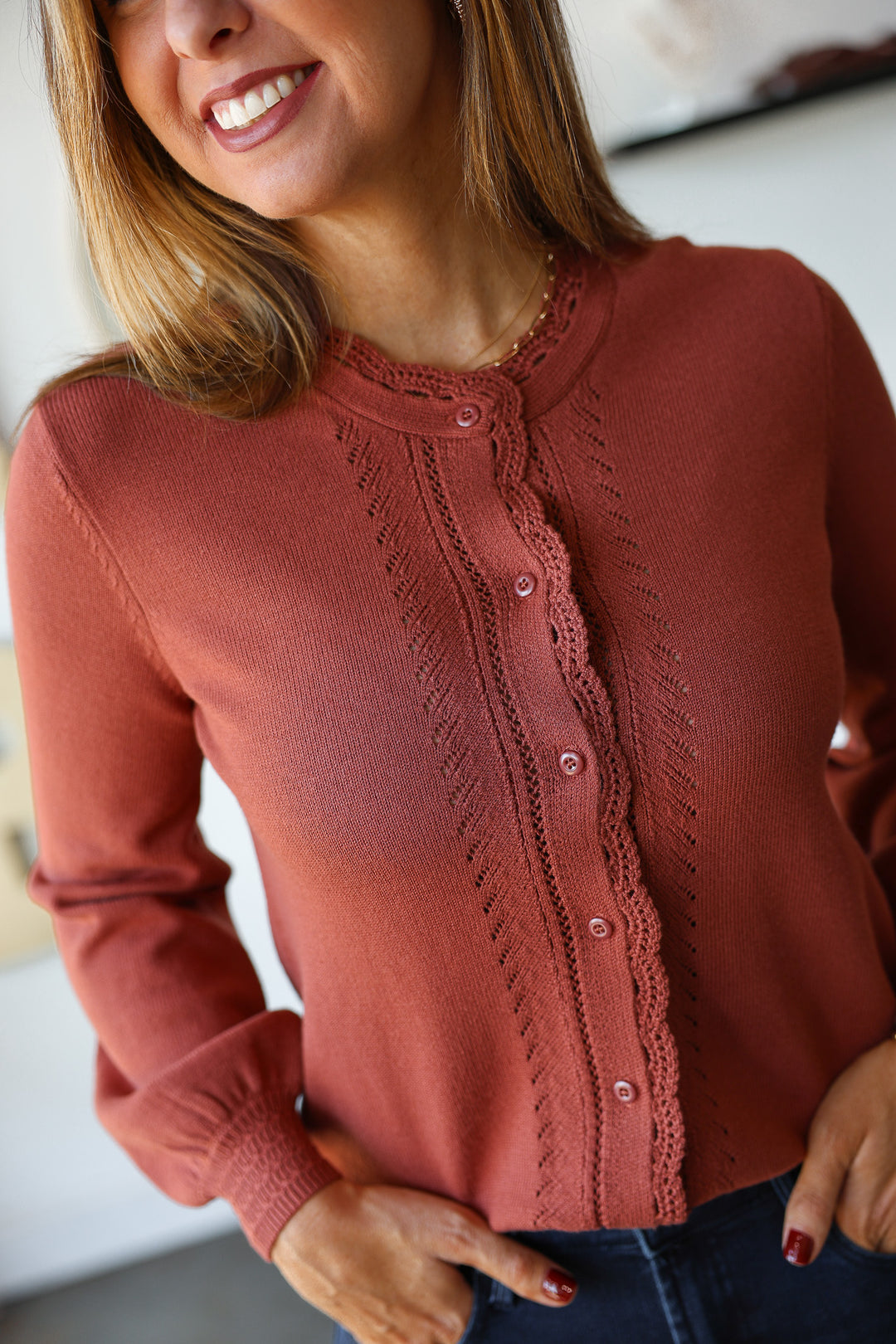Scalloped Edge Cardigan