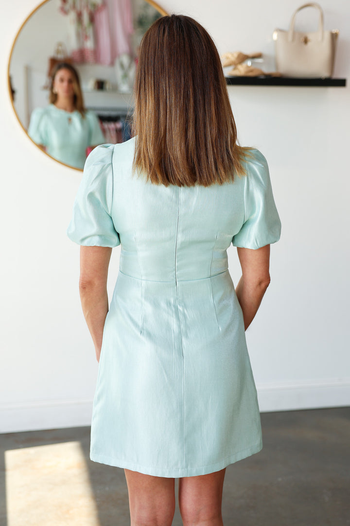 Keyhole Front Mini Dress - Mint