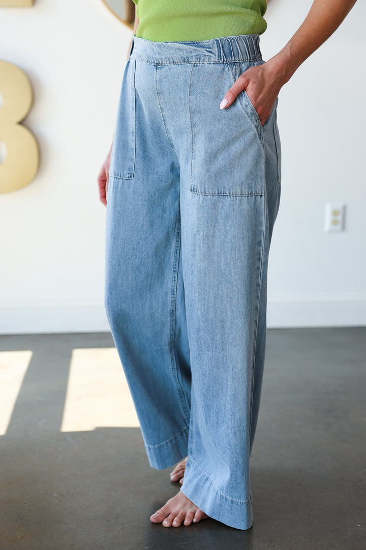 Wide Leg Denim Pants
