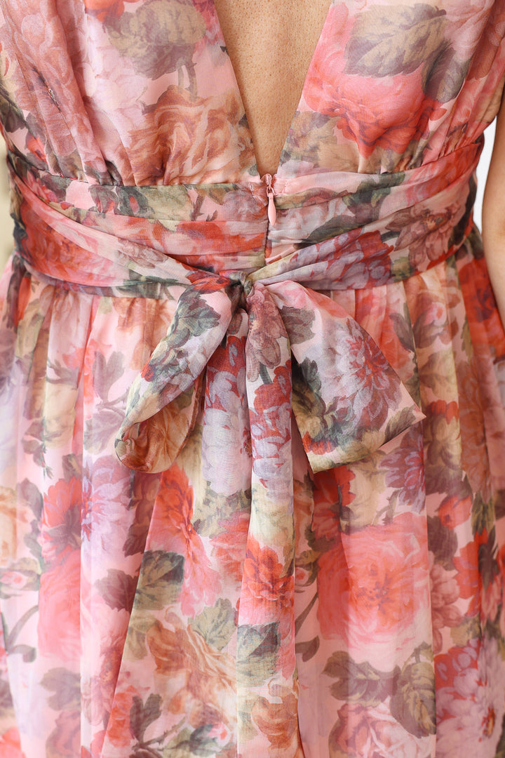 Chiffon Midi Dress - Mauve/Blush