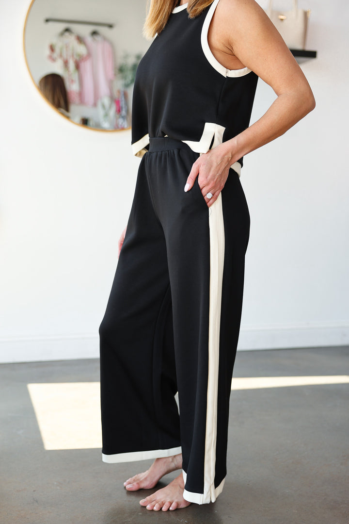 Side Stripe Pants - Black