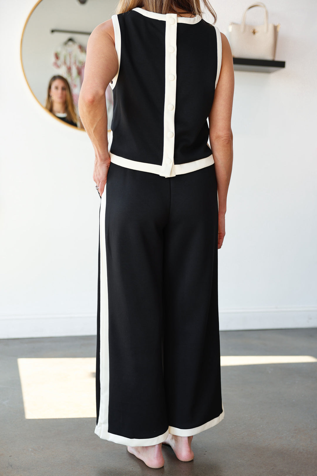 Side Stripe Pants - Black