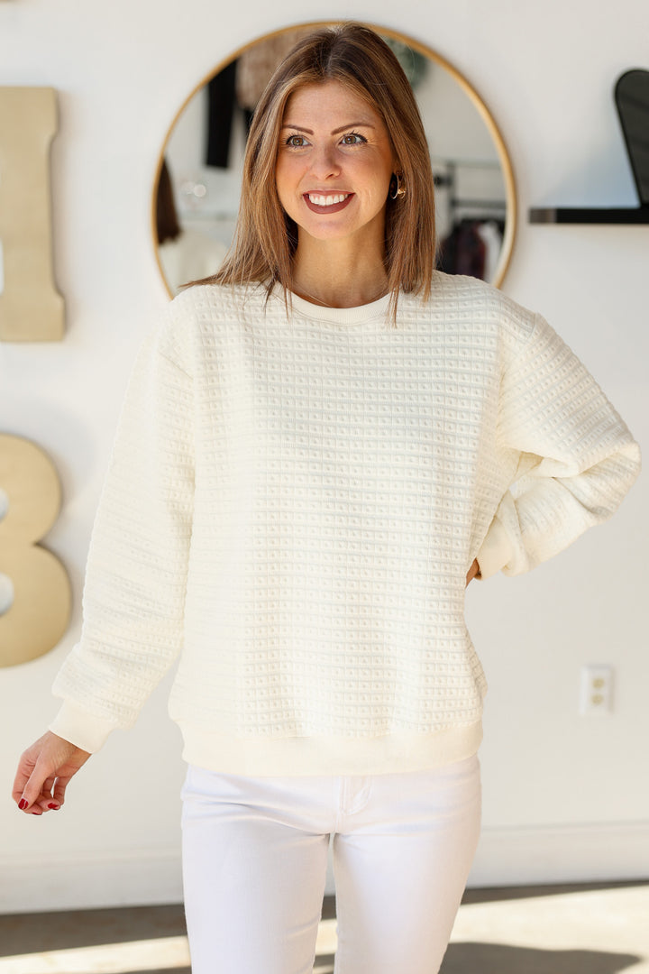 Quilted Pullover - Cream