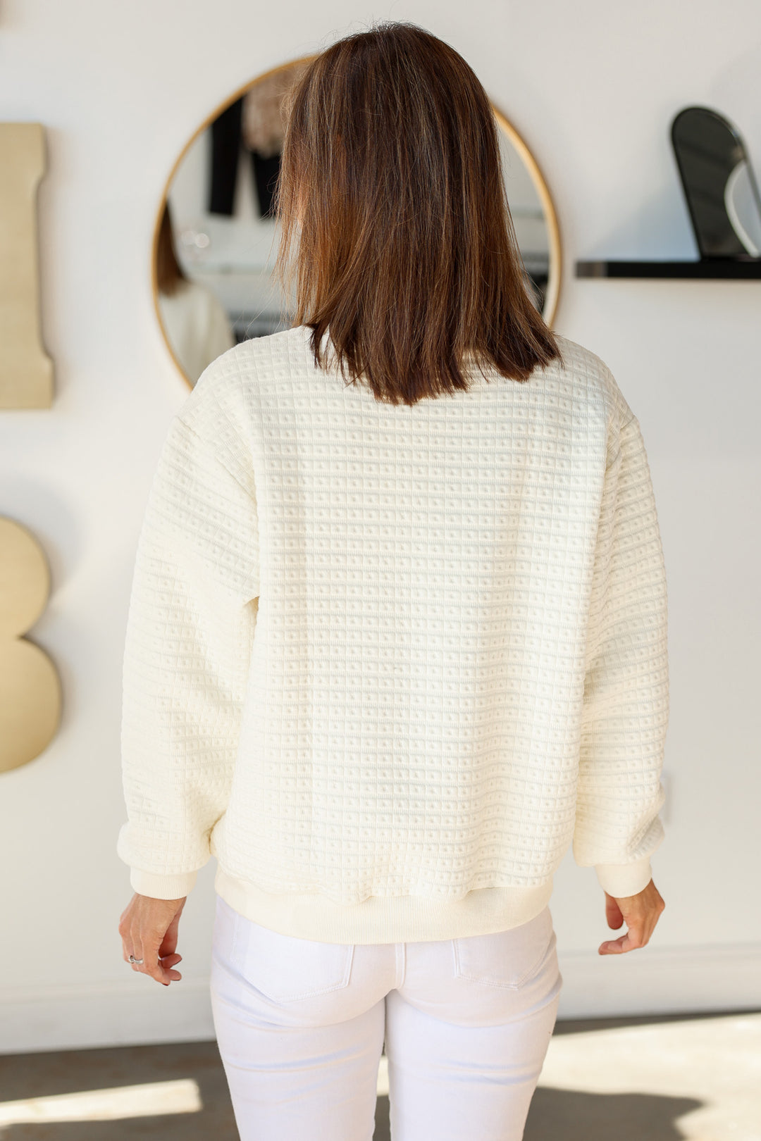 Quilted Pullover - Cream