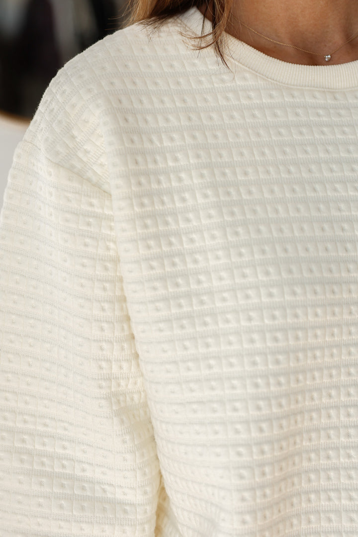 Quilted Pullover - Cream