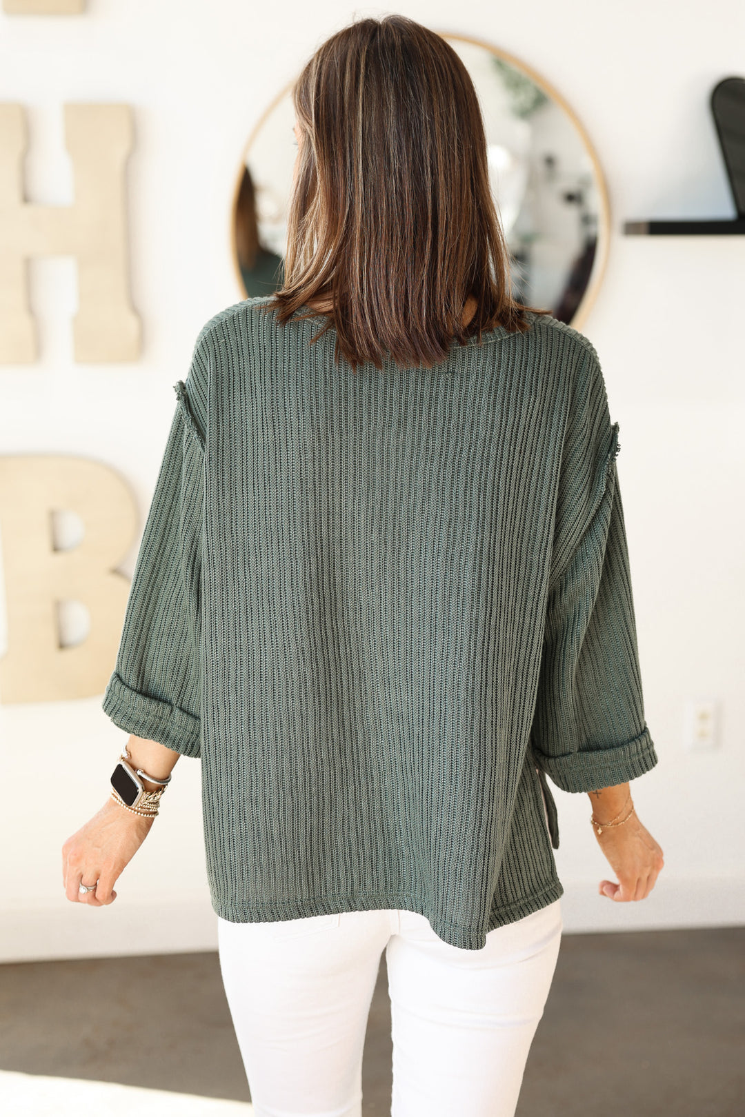 Oversized Knit Top - Slate