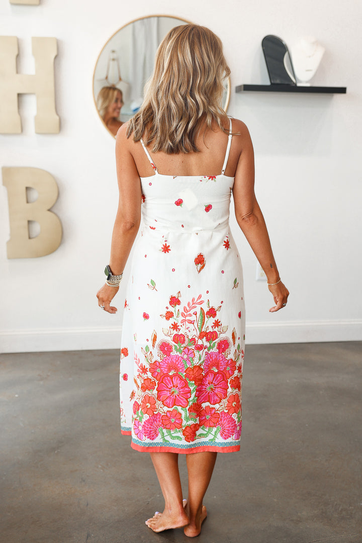 Border Printed Midi Dress