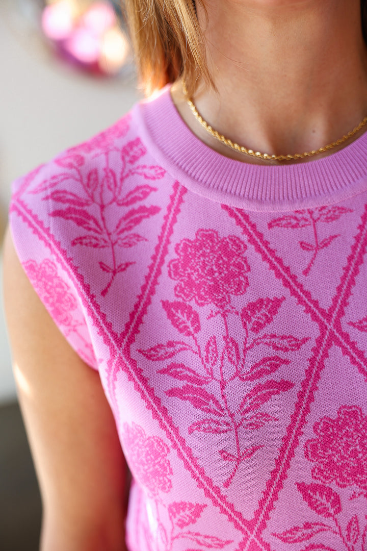 Textured Knit Top - Pink