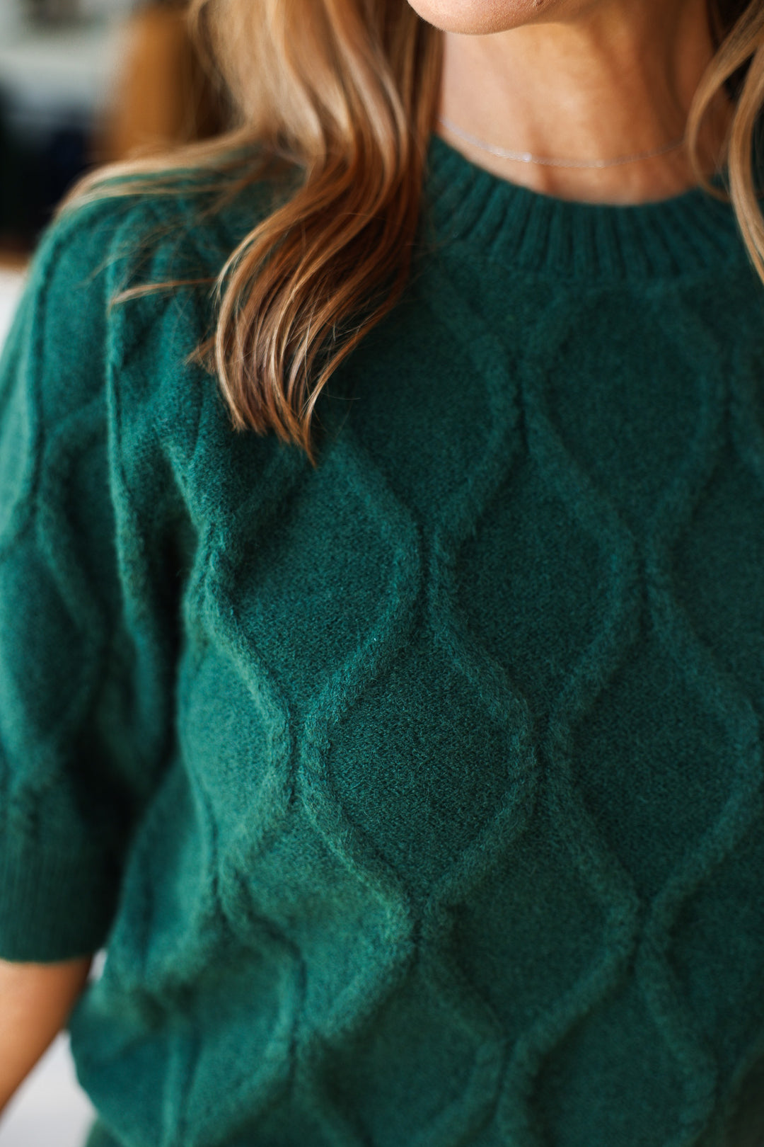 Short Sleeve Sweater - Pine