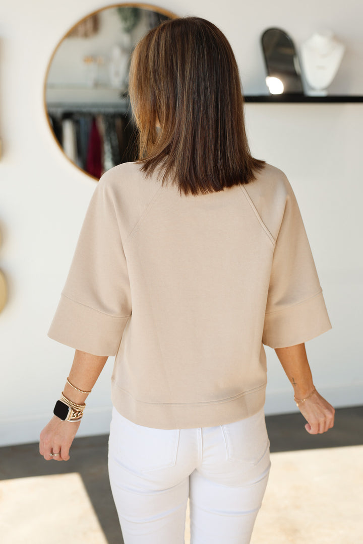 Three-Quarter Scuba Top - Taupe