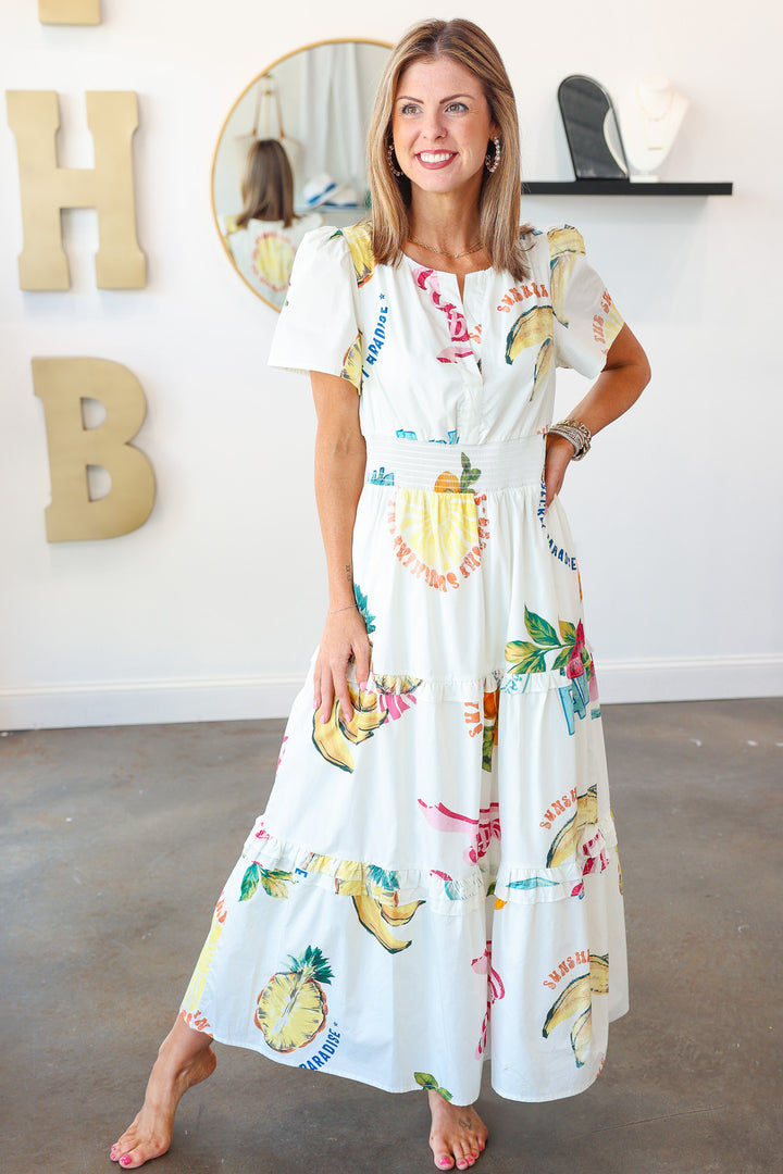 Island Printed Midi Dress
