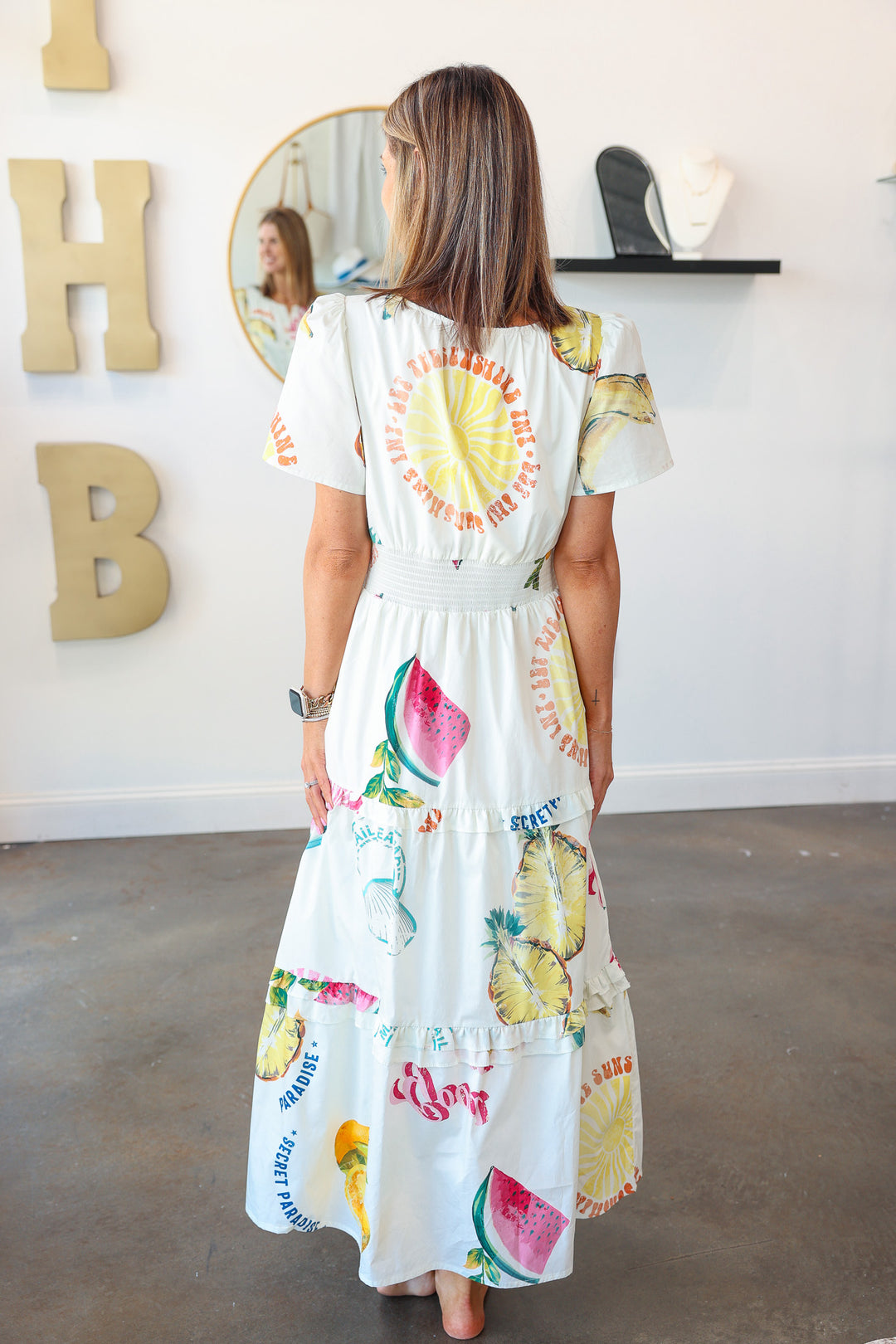 Island Printed Midi Dress